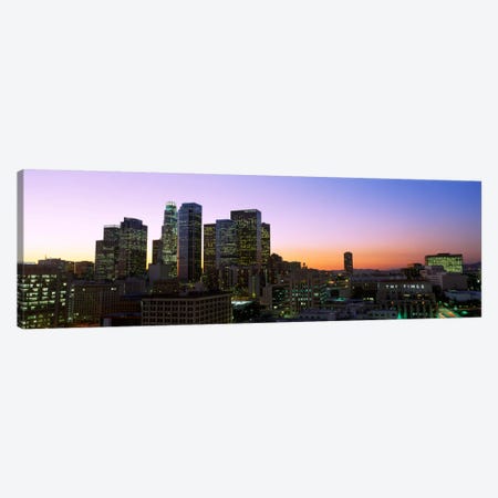 Silhouette of skyscrapers at duskCity of Los Angeles, California, USA Canvas Print #PIM2158} by Panoramic Images Canvas Print