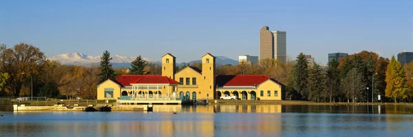 Buildings at the waterfront, City Park Pavilion, Denver, Colorado, USA