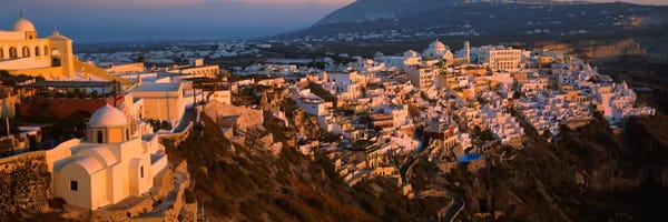 Santorini: High angle view of buildings in a townFira, Santorini, Cyclades Islands, Greece by Panoramic Images