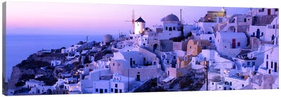 Evening Twilight, Oia, Santorini, Cyclades, Greece Canvas Art Print - Santorini Art