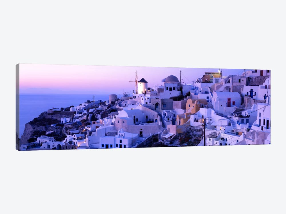 Evening Twilight, Oia, Santorini, Cyclades, Greece by Panoramic Images 1-piece Canvas Artwork