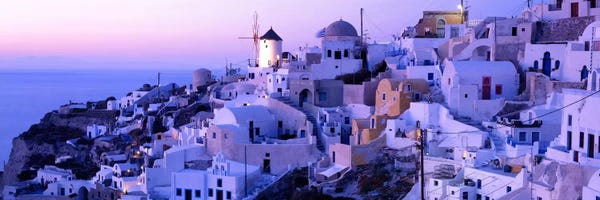 Santorini: Evening Twilight, Oia, Santorini, Cyclades, Greece by Panoramic Images