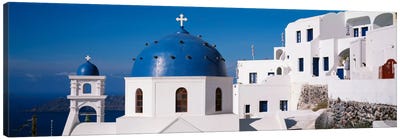 GreeceSantorini, Fira, Church of Anastasis, Blue dome on a Church Canvas Art Print - Country Scenic Photography