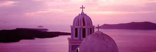 Domes: Silhouette of A ChurchSantorini Church, Greece by Panoramic Images