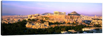 Aerial View Featuring The Acropolis Of Athens, Greece Canvas Art Print - Greece Art