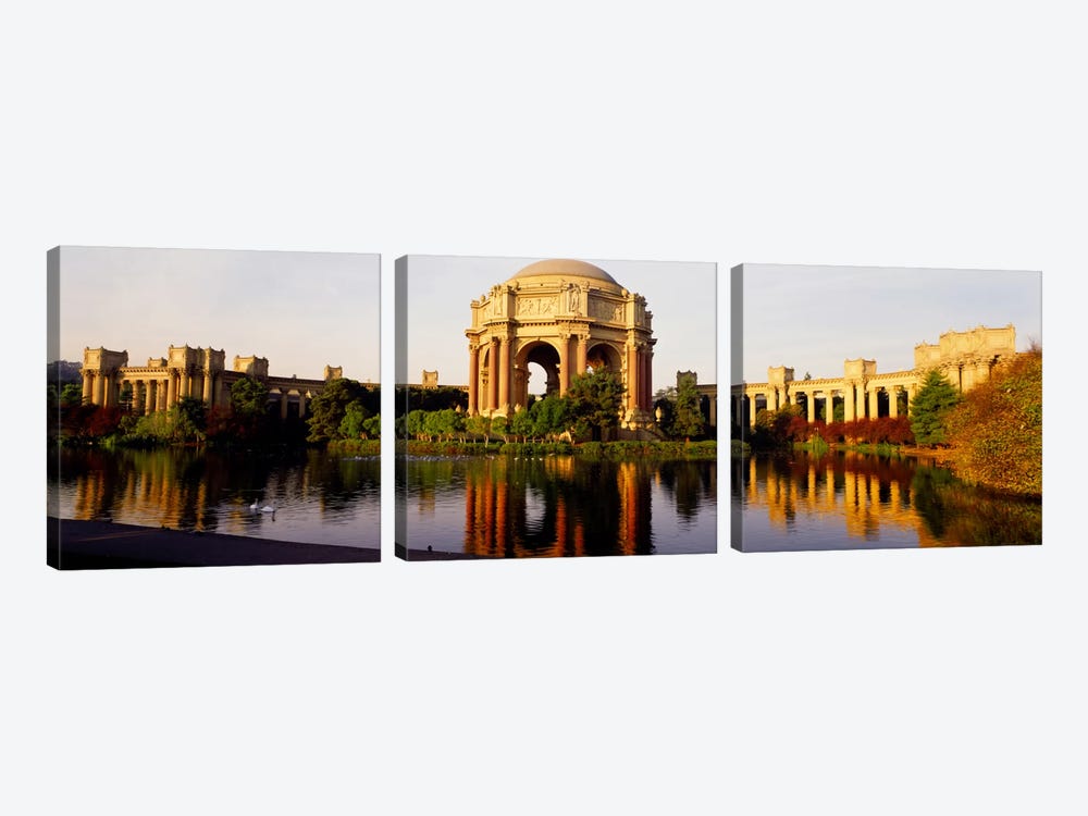 Buildings at the waterfront, Palace of Fine Arts, San Francisco, California, USA by Panoramic Images 3-piece Art Print