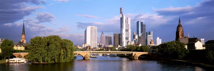 Skyline As Seen From The Main River, Frankfurt, Hesse, Germany