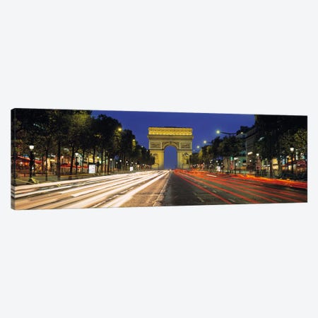 Arc de Triomphe, Paris, Ile-de France, France Canvas Print #PIM2186} by Panoramic Images Canvas Print