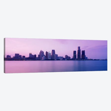 Skyscrapers at the waterfront, Detroit, Michigan, USA Canvas Print #PIM2190} by Panoramic Images Art Print