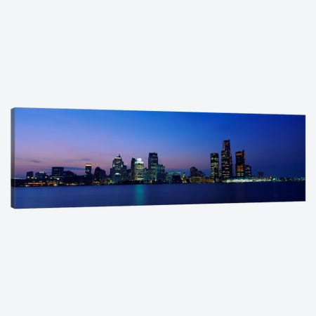 Buildings at the waterfront, Detroit, Michigan, USA #2 Canvas Print #PIM2191} by Panoramic Images Canvas Art Print