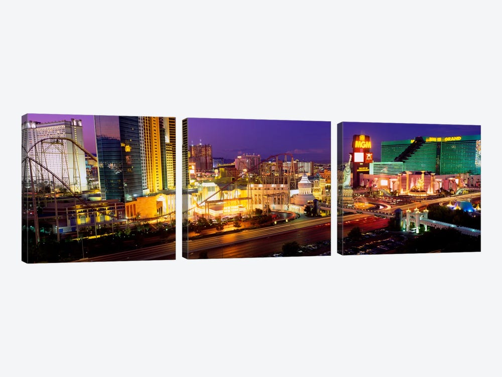 High angle view of a city, Las Vegas, Nevada, USA by Panoramic Images 3-piece Canvas Wall Art