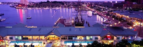 Maryland: Buildings at a harbor, Inner Harbor, Baltimore, Maryland, USA by Panoramic Images