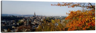 High angle view of buildings, Berne Canton, Switzerland Canvas Art Print - Christian Art