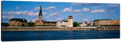 Burgplatz (St. Lambertus, Castle Tower & Josephskapelle), Bank Of The Rhine, Dusseldorf, Germany Canvas Art Print - Castle & Palace Art