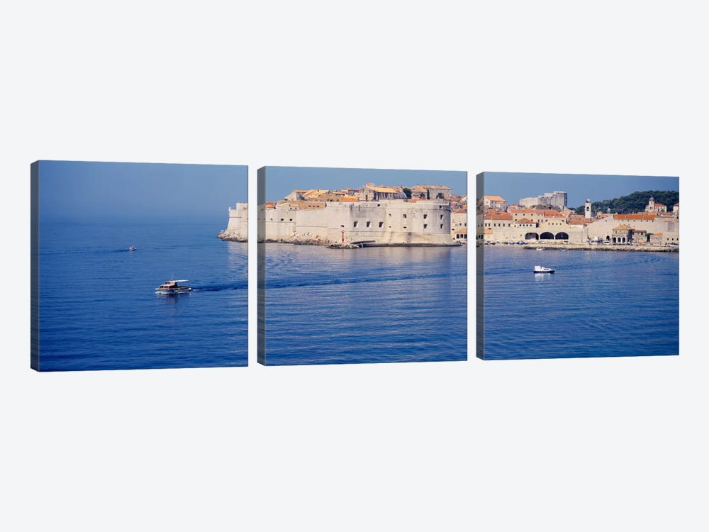 Two boats in the sea, Dubrovnik, Croatia by Panoramic Images 3-piece Canvas Art Print