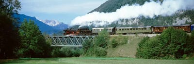 Steam Locomotive Travelling Along The Bohinj Railway, Bohinjska Bistrica, Upper Carniola, Slovenia by Panoramic Images multi panel art