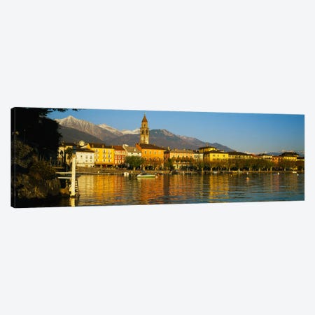 Town At The Waterfront, Ascona, Ticino, Switzerland Canvas Print #PIM2218} by Panoramic Images Canvas Wall Art