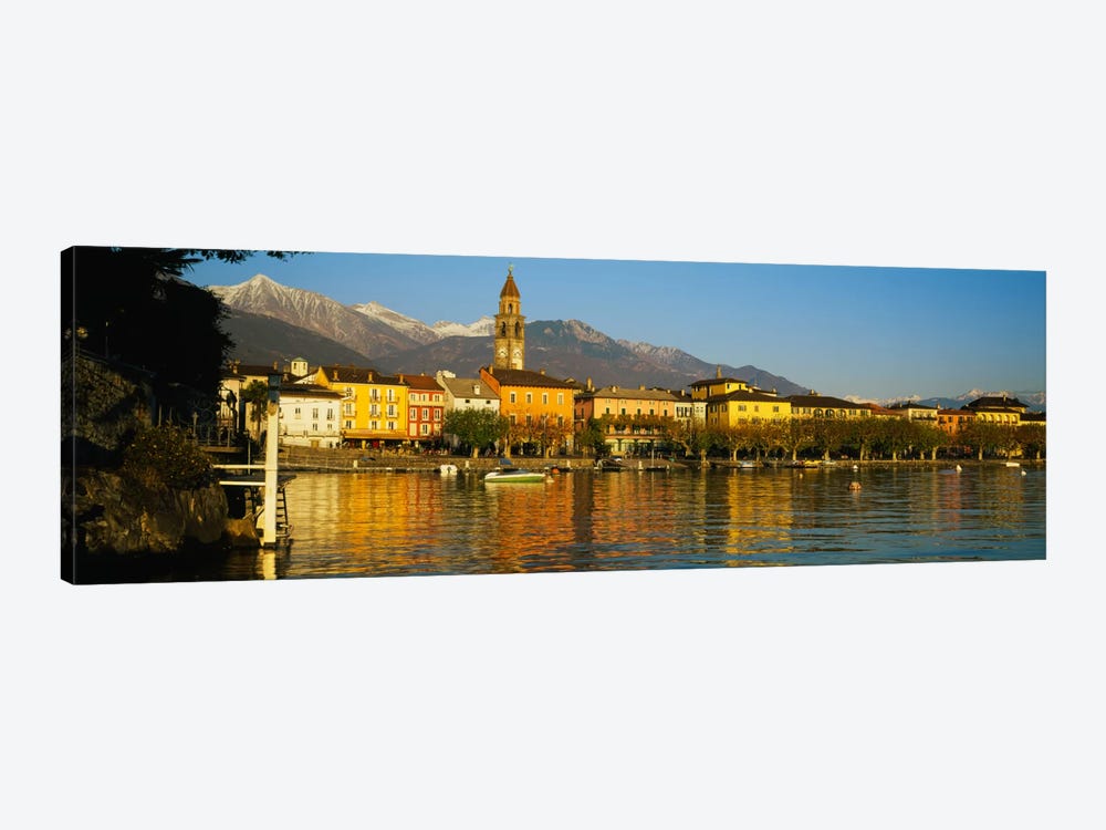 Town At The Waterfront, Ascona, Ticino, Switzerland by Panoramic Images 1-piece Canvas Wall Art