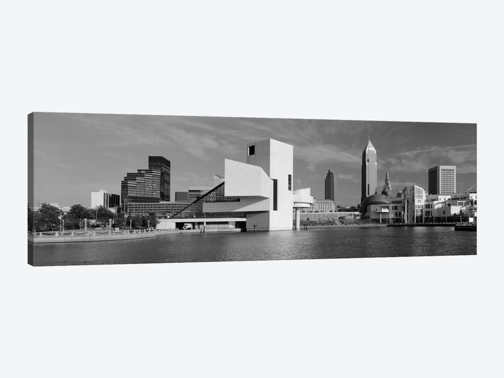 Buildings at the waterfront, Rock & Roll Hall of Fame, Cleveland, Ohio, USA 1-piece Canvas Artwork