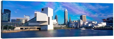 Buildings at the waterfront, Cleveland, Ohio, USA Canvas Art Print - Ohio Art