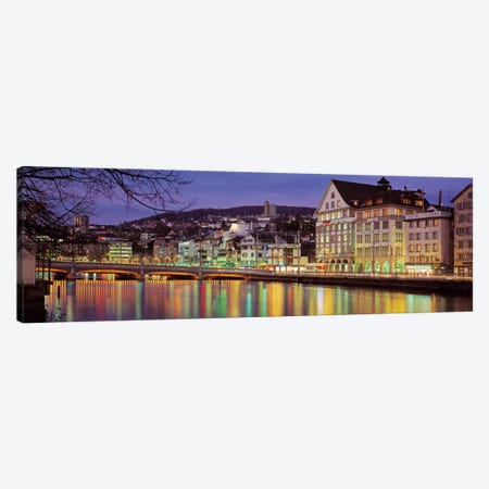 Riverfront Architecture, Zurich, Switzerland Canvas Print #PIM2223} by Panoramic Images Art Print