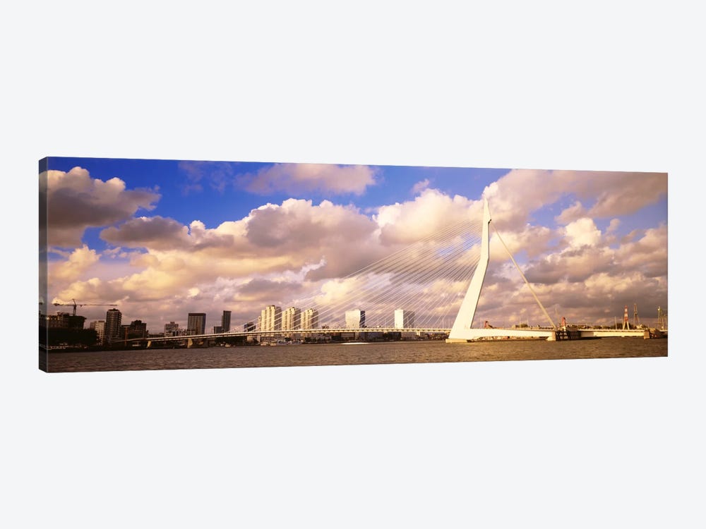 Cloudy Day Over The Erasmus Bridge, Rotterdam, South Holland, Netherlands by Panoramic Images 1-piece Canvas Art