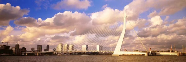 Rotterdam: Cloudy Day Over The Erasmus Bridge, Rotterdam, South Holland, Netherlands by Panoramic Images