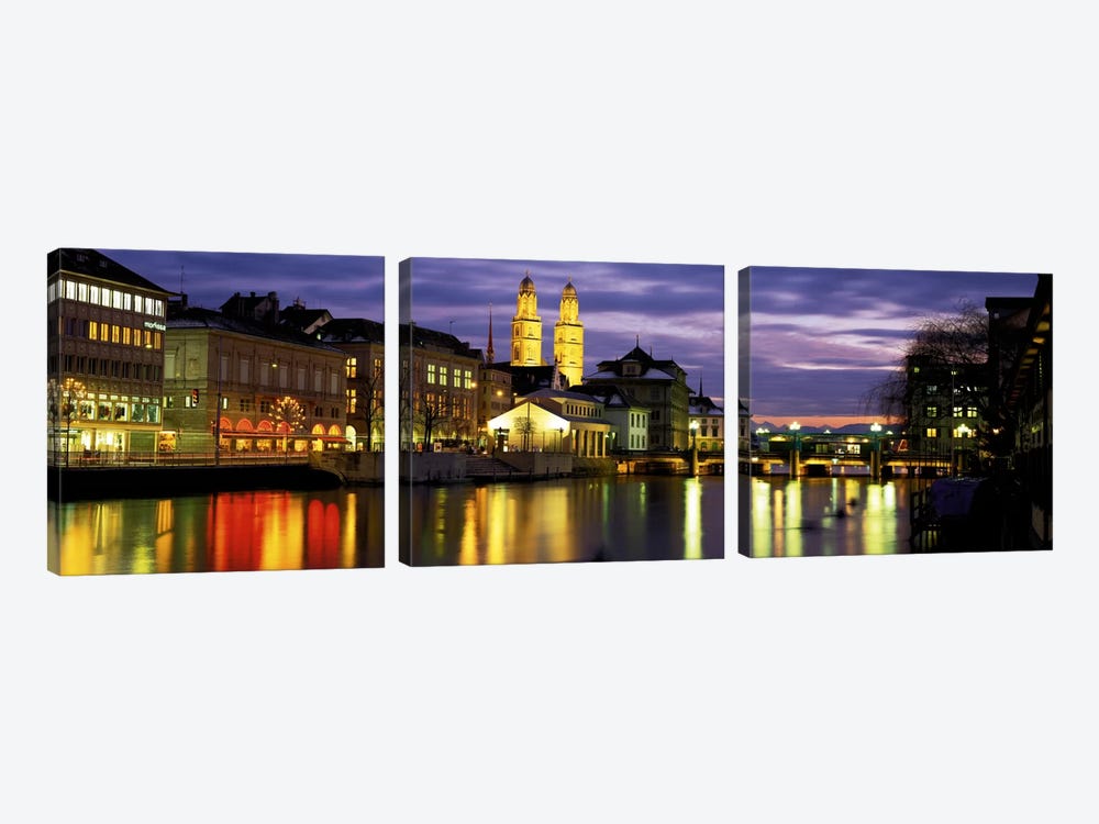 River Limmat Zurich Switzerland by Panoramic Images 3-piece Art Print