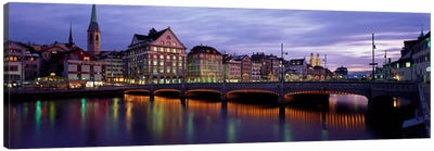 River Limmat Zurich Switzerland Canvas Art Print - Zurich