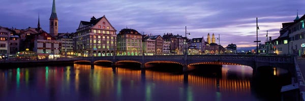 Zurich: River Limmat Zurich Switzerland by Panoramic Images