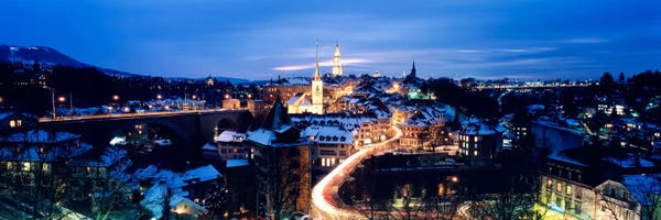Bern: Night Bern Switzerland by Panoramic Images
