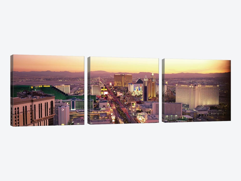 The Strip, Las Vegas, Nevada, USA by Panoramic Images 3-piece Canvas Artwork