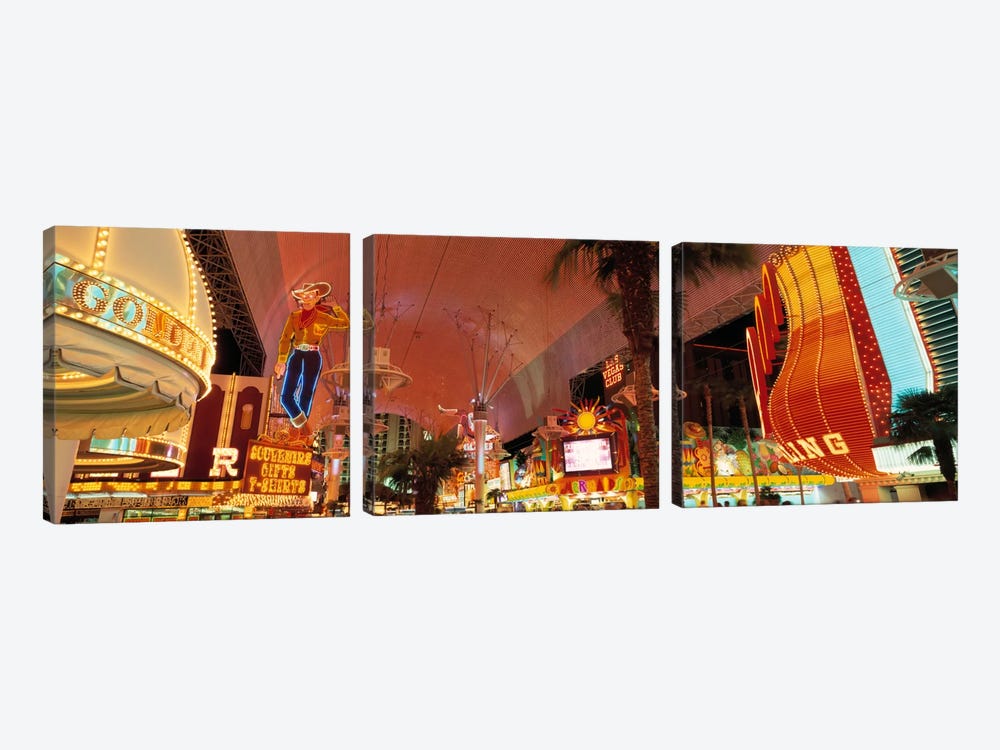 Fremont Street Experience Las Vegas NV USA #2 by Panoramic Images 3-piece Canvas Art Print