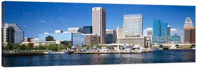 Buildings at the waterfront, Baltimore, Maryland, USA Canvas Art Print - Maryland Art