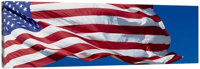 Fluttering American Flag In Zoom Canvas Art Print - Flag Art