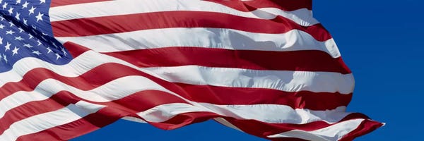 Fluttering American Flag In Zoom
