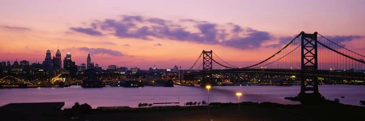 Bridge across a river, Ben Franklin Bridge, Philadelphia, Pennsylvania, USA