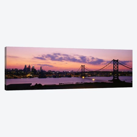 Bridge across a river, Ben Franklin Bridge, Philadelphia, Pennsylvania, USA Canvas Print #PIM2264} by Panoramic Images Canvas Art