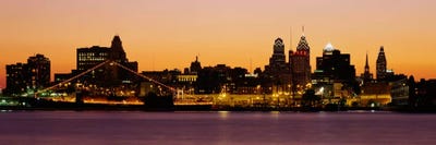Buildings at the waterfront, Philadelphia, Pennsylvania, USA by Panoramic Images framed canvas print