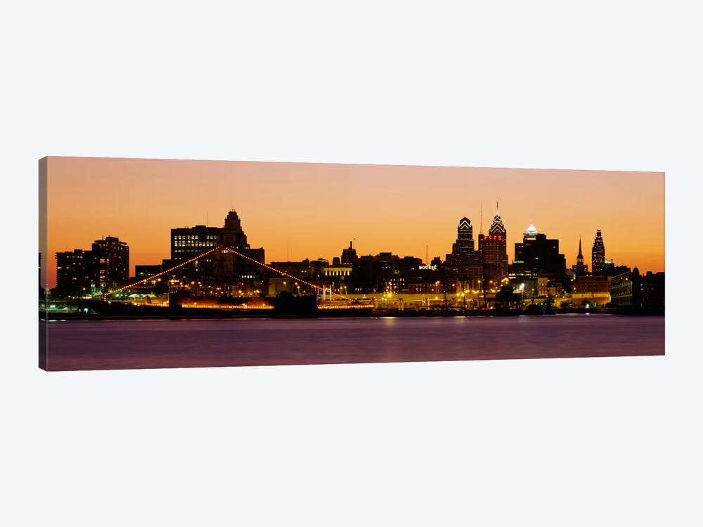 Buildings at the waterfront, Philadelphia, Pennsylvania, USA by Panoramic Images 1-piece Canvas Wall Art