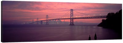 Bridge across a sea, Bay Bridge, San Francisco, California, USA Canvas Art Print - San Francisco Skylines