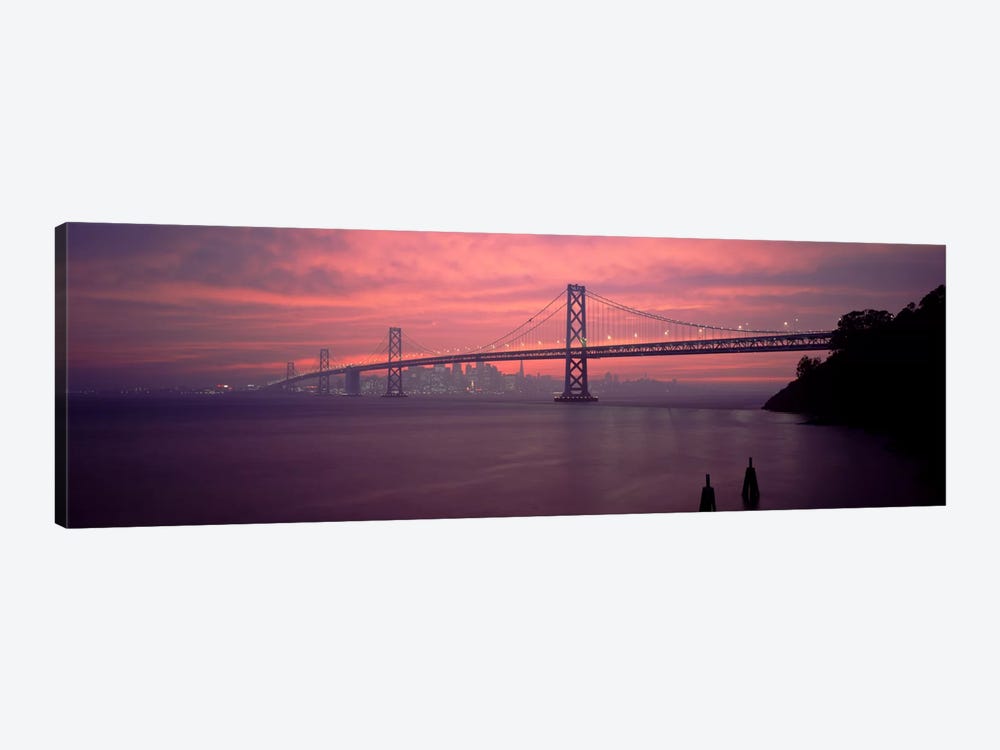 Bridge across a sea, Bay Bridge, San Francisco, California, USA by Panoramic Images 1-piece Canvas Art Print