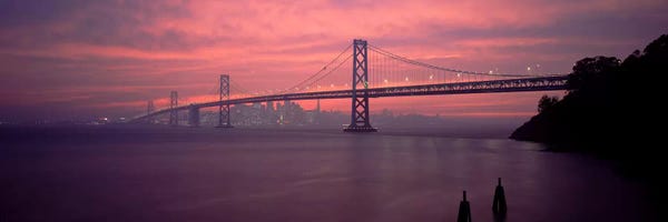 San Francisco Skylines: Bridge across a sea, Bay Bridge, San Francisco, California, USA by Panoramic Images