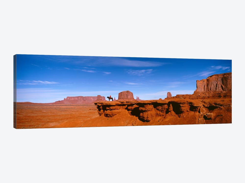 Lone Rider On A Cliff, Monument Valley, Arizona, USA by Panoramic Images 1-piece Art Print