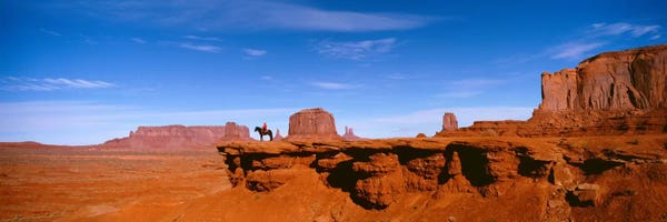 Lone Rider On A Cliff, Monument Valley, Arizona, USA