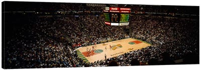 Spectators watching a basketball match, Key Arena, Seattle, King County, Washington State, USA Canvas Art Print - Basketball Art