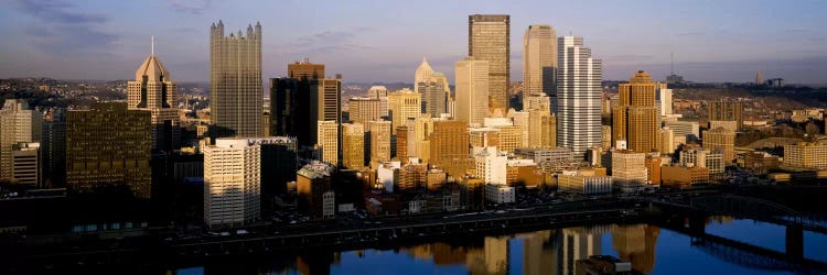 Reflection of buildings in a river, Monongahela River, Pittsburgh, Pennsylvania, USA