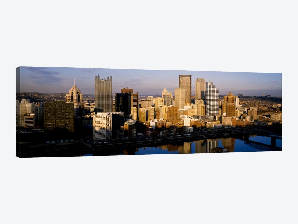 Reflection of buildings in a river, Monongahela River, Pittsburgh, Pennsylvania, USA by Panoramic Images 1-piece Art Print