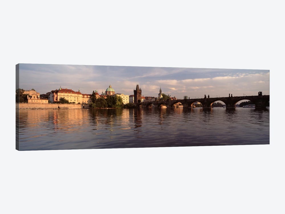 Charles Bridge Vltava River Prague Czech Republic by Panoramic Images 1-piece Canvas Print