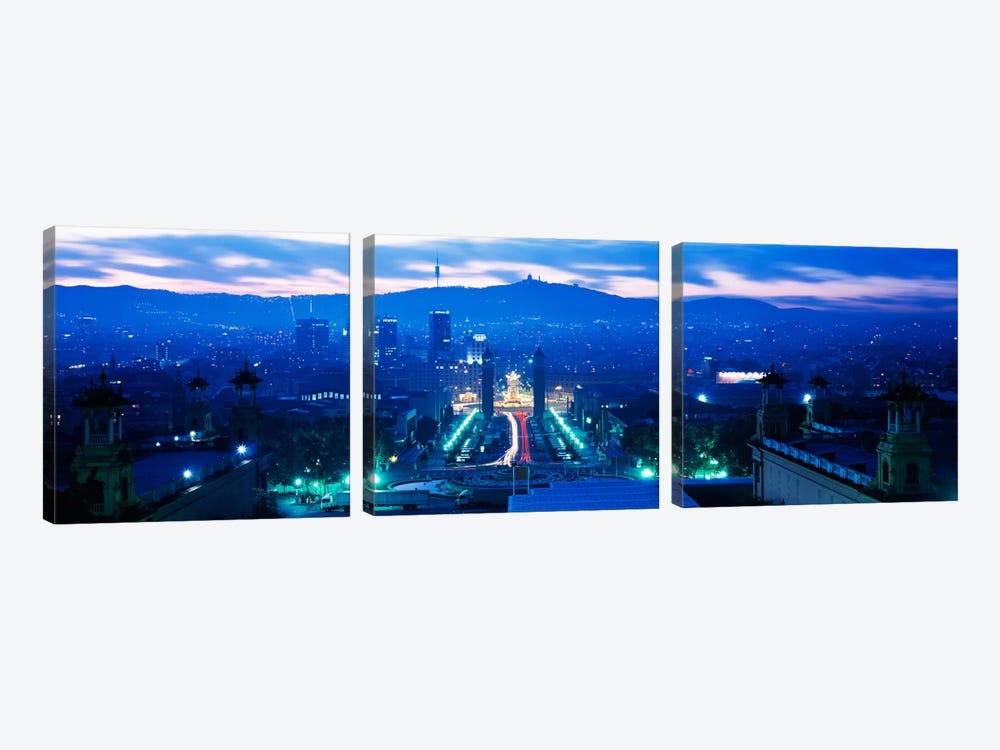 Barcelona Spain by Panoramic Images 3-piece Canvas Wall Art